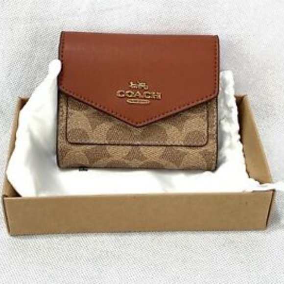 Coach Handbags - New Coach Brown PVC Leather Small Wallet